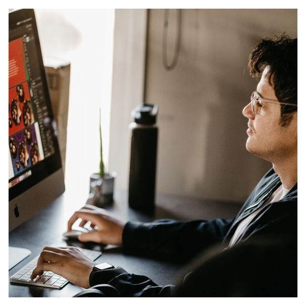 man using computer